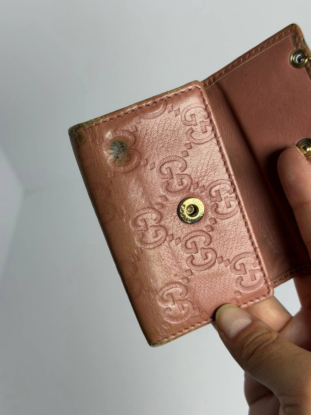Gucci GG Guccissima Interlocking G Charm Pink Wallet - Picture 8 of 13